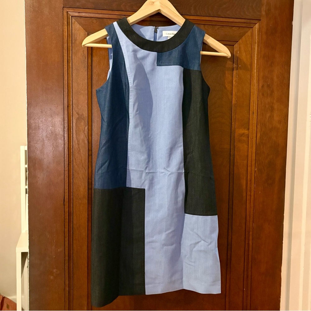 Calvin Klein Blue Patchwork Dress